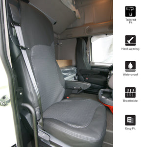 DAF CF Euro 6 Premium Leatherette Seat Covers. Driver & Single Passenger